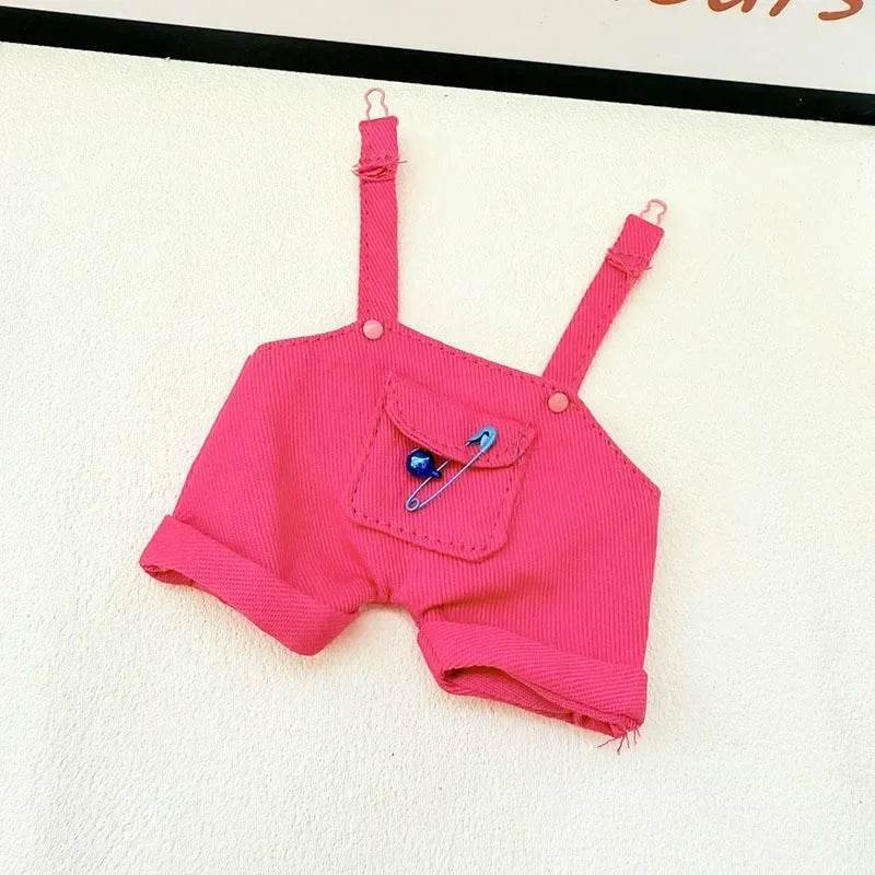 Stylish Doll Accessories Set for Labubu 17cm Doll Featuring Summer Overalls and Straw Hat Labubu - ToylandEU