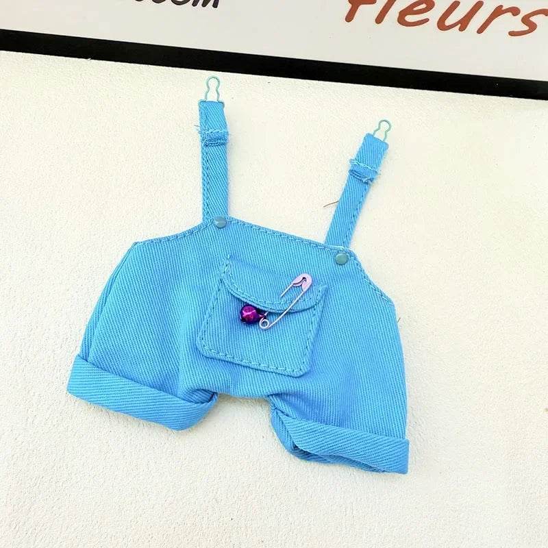 Stylish Doll Accessories Set for Labubu 17cm Doll Featuring Summer Overalls and Straw Hat Labubu - ToylandEU