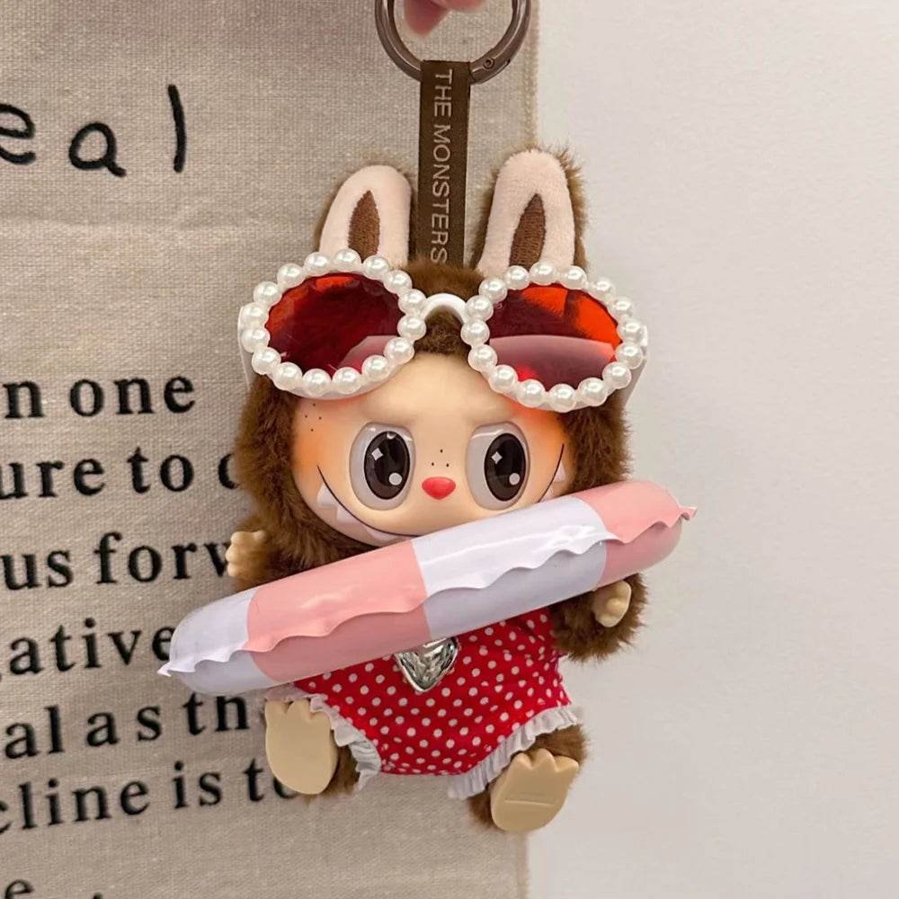 Stylish Doll Swimwear Set with Sunglasses for 15 to 17cm Ropa Labubu Dolls Ideal for Beach and Summer Play Labubu - ToylandEU