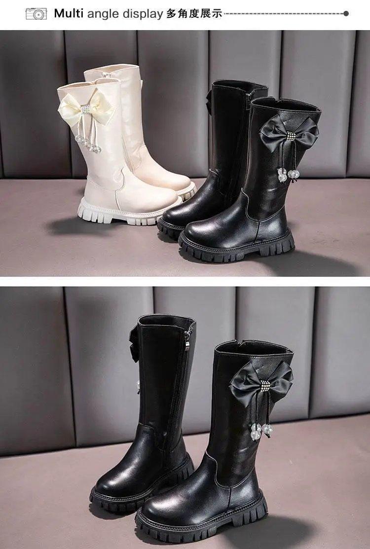  Stylish Girls Knee High Snow Boots with Zip Closure and Plush Lining - Non-Slip Winter Fashion for Young Princesses -  ToylandEU™