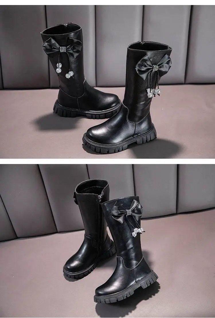  Stylish Girls Knee High Snow Boots with Zip Closure and Plush Lining - Non-Slip Winter Fashion for Young Princesses -  ToylandEU™