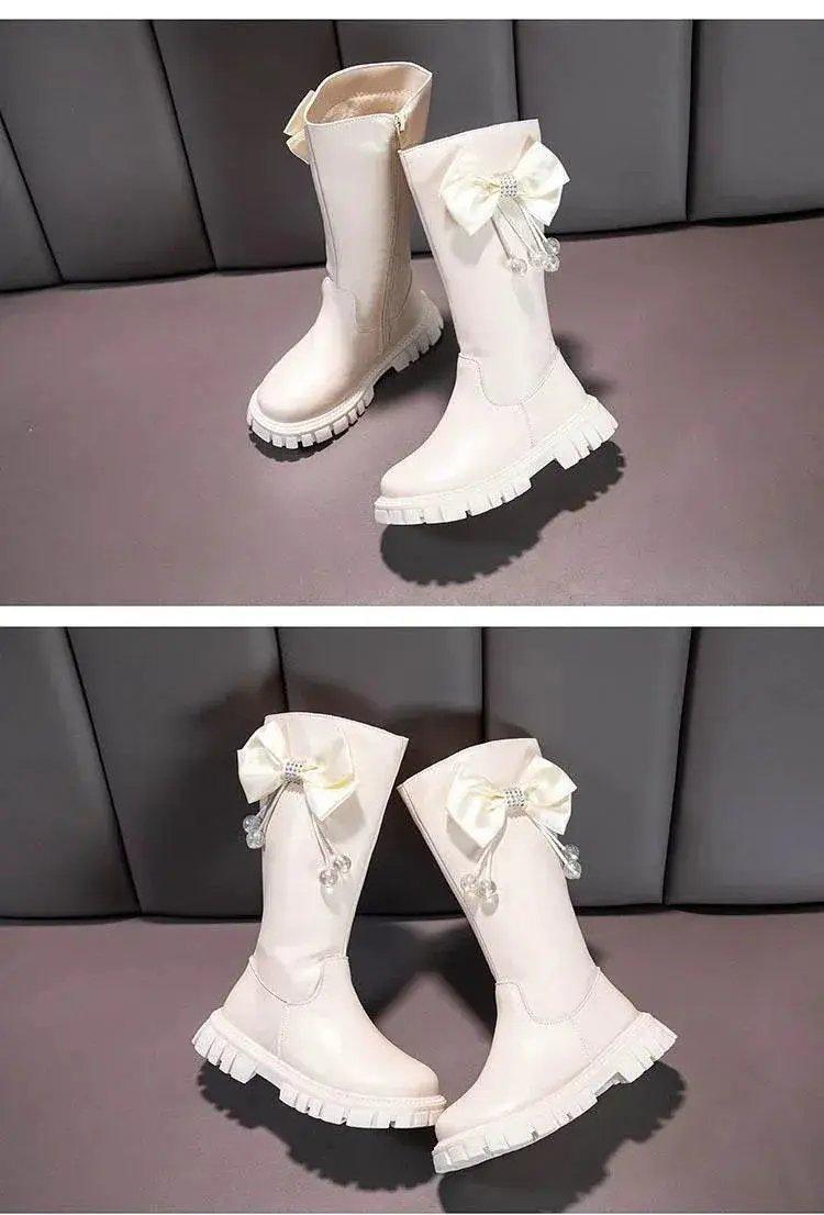  Stylish Girls Knee High Snow Boots with Zip Closure and Plush Lining - Non-Slip Winter Fashion for Young Princesses -  ToylandEU™