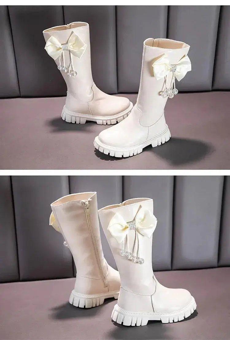  Stylish Girls Knee High Snow Boots with Zip Closure and Plush Lining - Non-Slip Winter Fashion for Young Princesses -  ToylandEU™