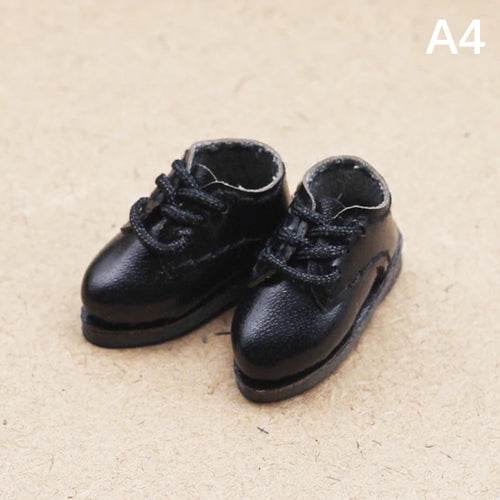 Stylish Handcrafted Faux Leather Shoes for 1/12 Scale BJD Dolls - ToylandEU