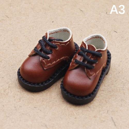 Stylish Handcrafted Faux Leather Shoes for 1/12 Scale BJD Dolls - ToylandEU