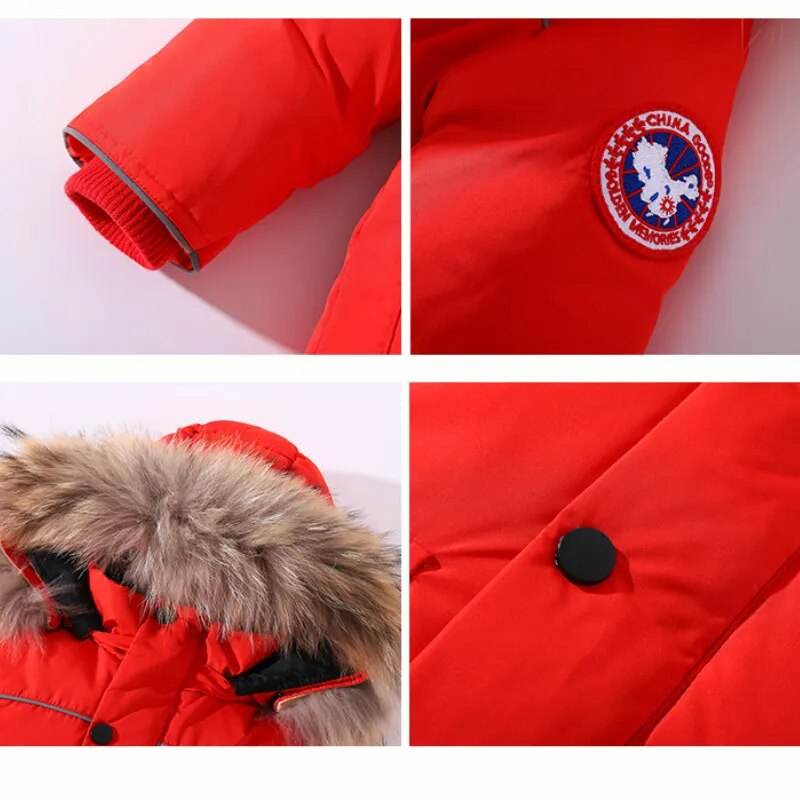 Stylish Kids Winter Down Jacket with Real Fur Trim -30°C Insulation - ToylandEU