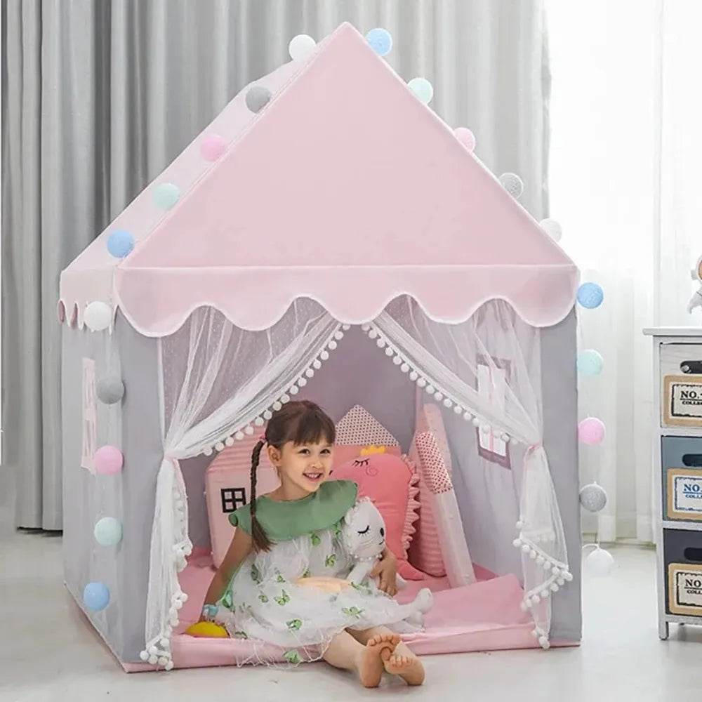 Stylish Pink Kids Indoor Tent Foldable Portable For Girls - ToylandEU