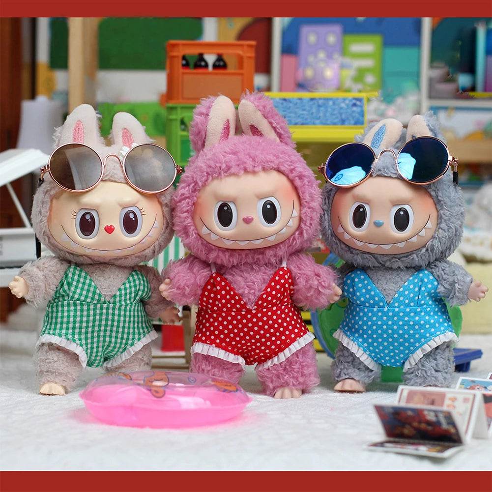 Stylish Summer Bikini Set for 15-17cm Labubu Dolls with Trendy Sunglasses for Fashionable Playtime Accessories Labubu - ToylandEU