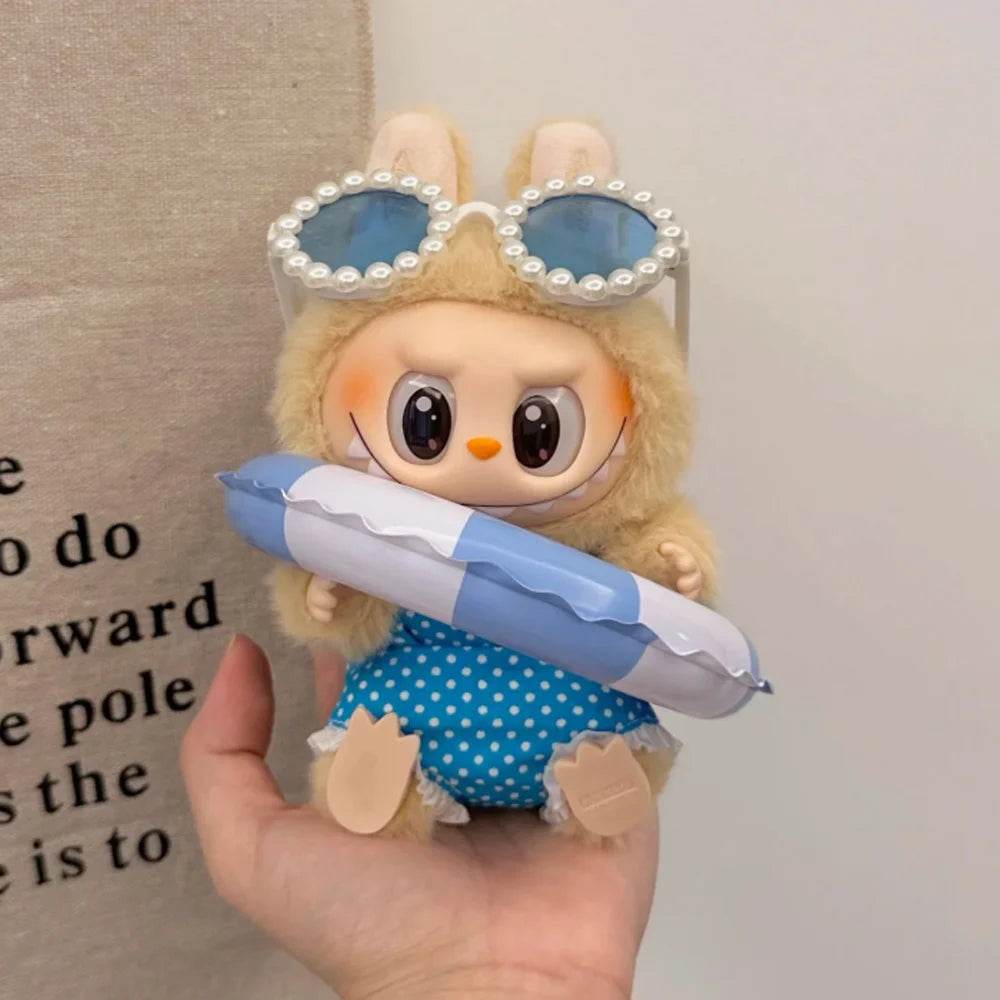 Stylish Summer Bikini Set for 15-17cm Labubu Dolls with Trendy Sunglasses for Fashionable Playtime Accessories Labubu - ToylandEU