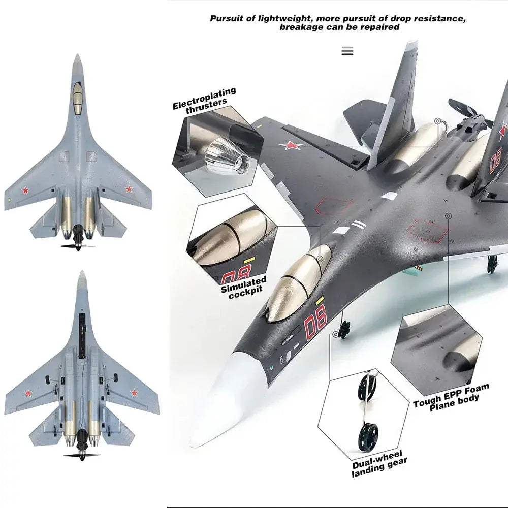 Su35 RC Plane 4CH Foam Fighter Jet 360 Flip Performance - ToylandEU