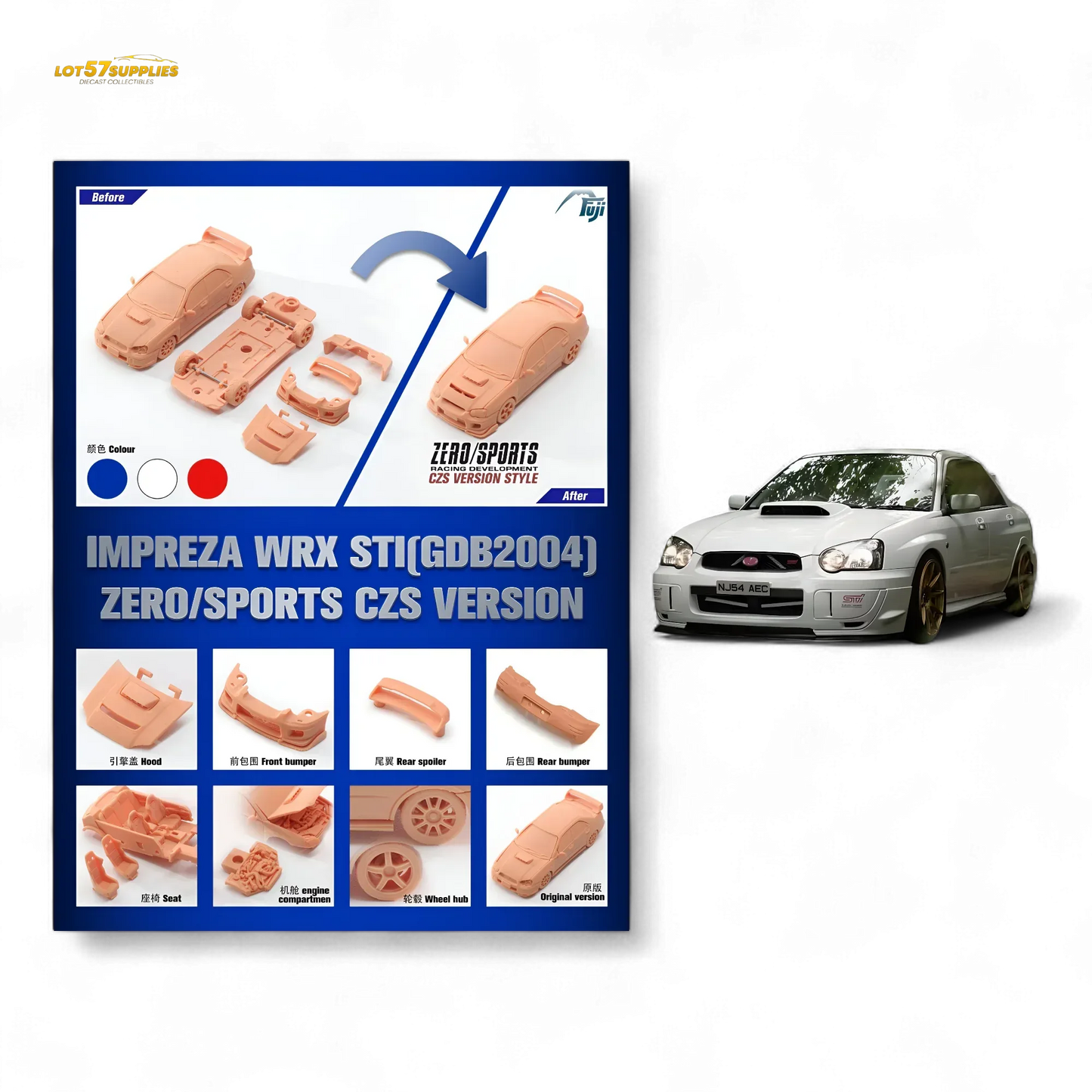 Subaru Impreza WRX STi Diecast Car With Removable Transformation - ToylandEU