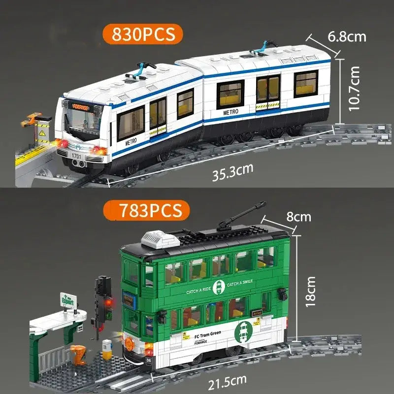Subway Train Building Blocks Set Lego Compatible Educational Gift - ToylandEU