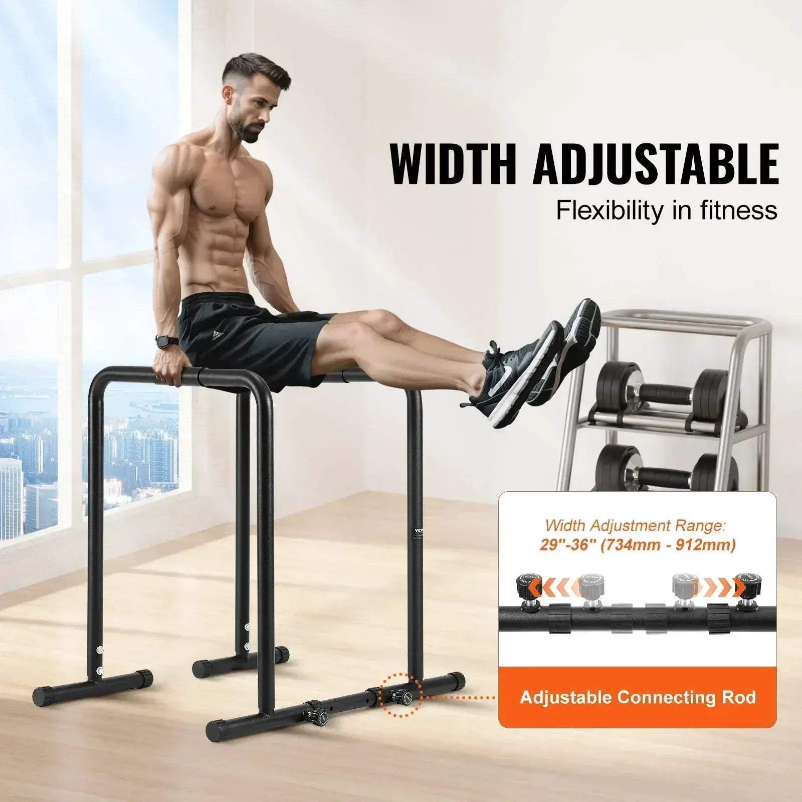 SucceBuy Dip Bar Stand Heavy Duty 440 Lb Adjustable Height - ToylandEU