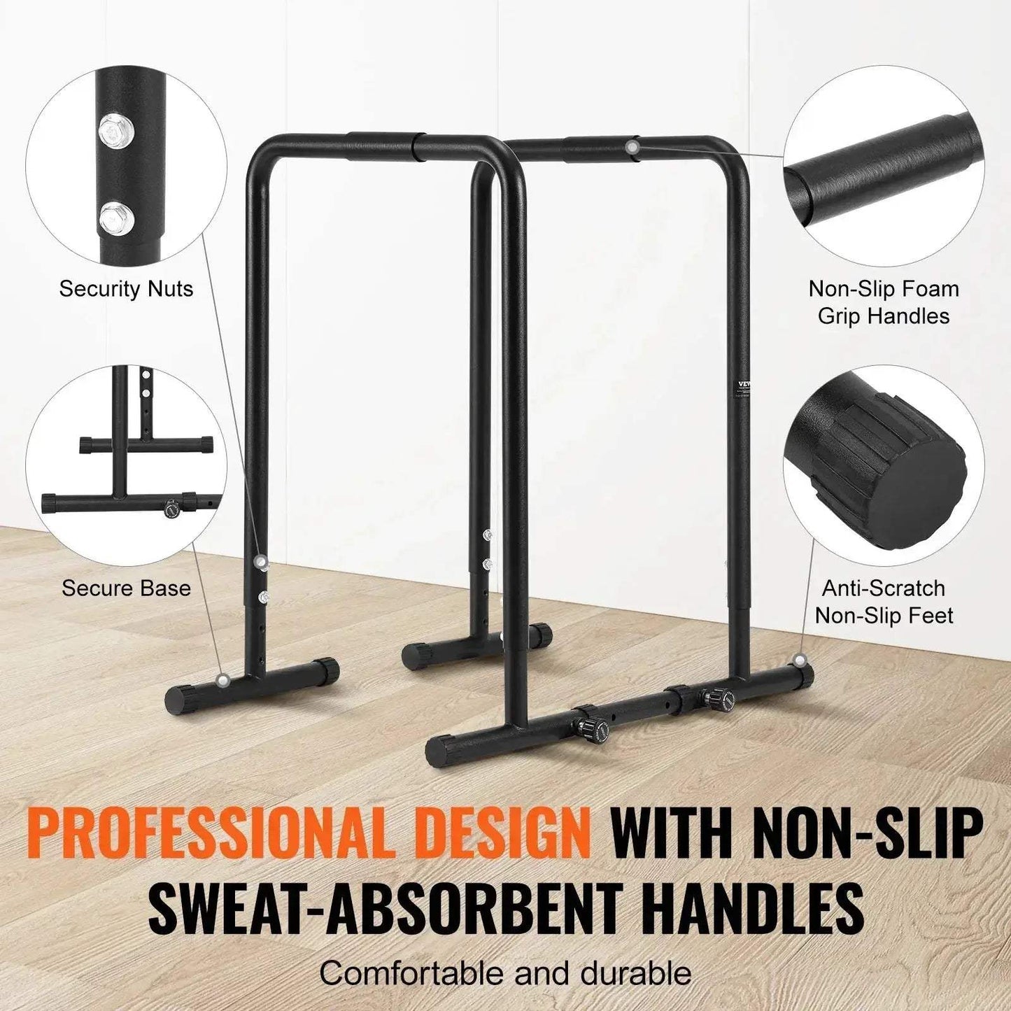 SucceBuy Dip Bar Stand Heavy Duty 440 Lb Adjustable Height - ToylandEU