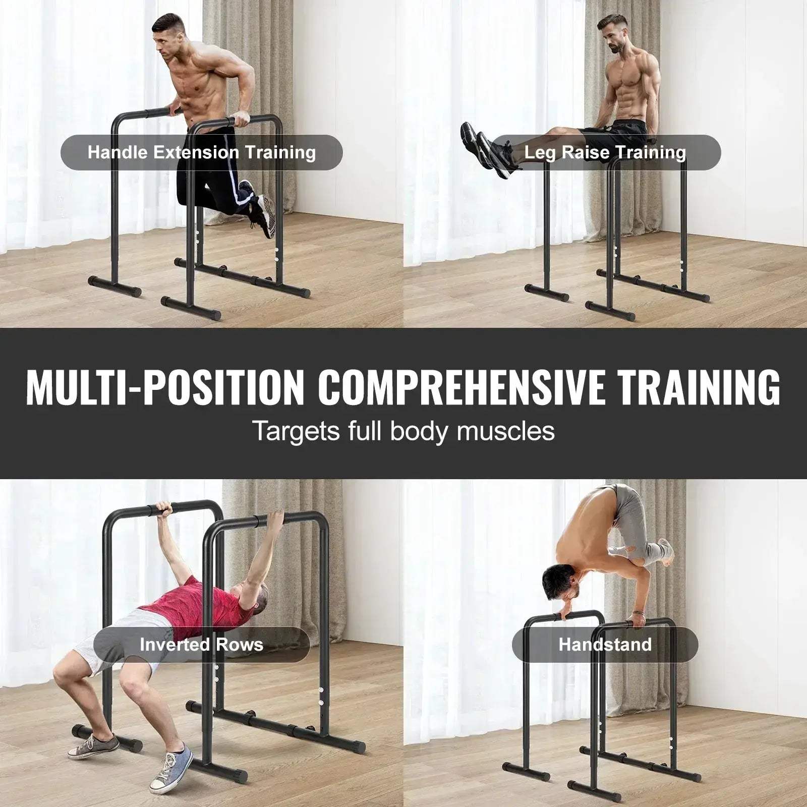 SucceBuy Dip Bar Stand Heavy Duty 440 Lb Adjustable Height - ToylandEU