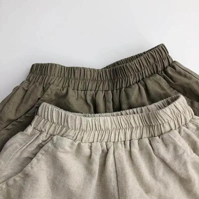  Summer Baby Cotton Linen Shorts for Kids Unisex Wear -  ToylandEU™