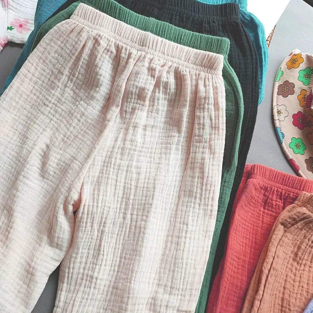 Summer Boys Girls Cotton Linen Harem Pants Casual Kids - ToylandEU