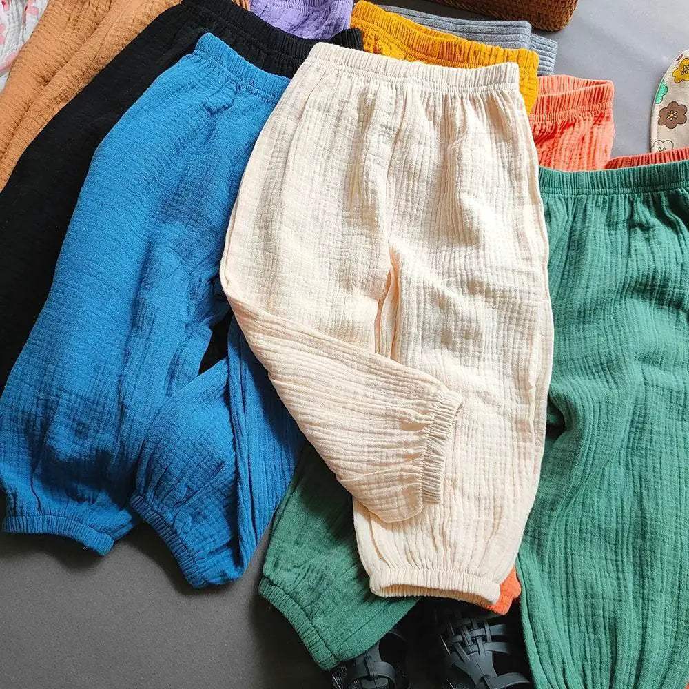 Summer Boys Girls Cotton Linen Harem Pants Casual Kids - ToylandEU