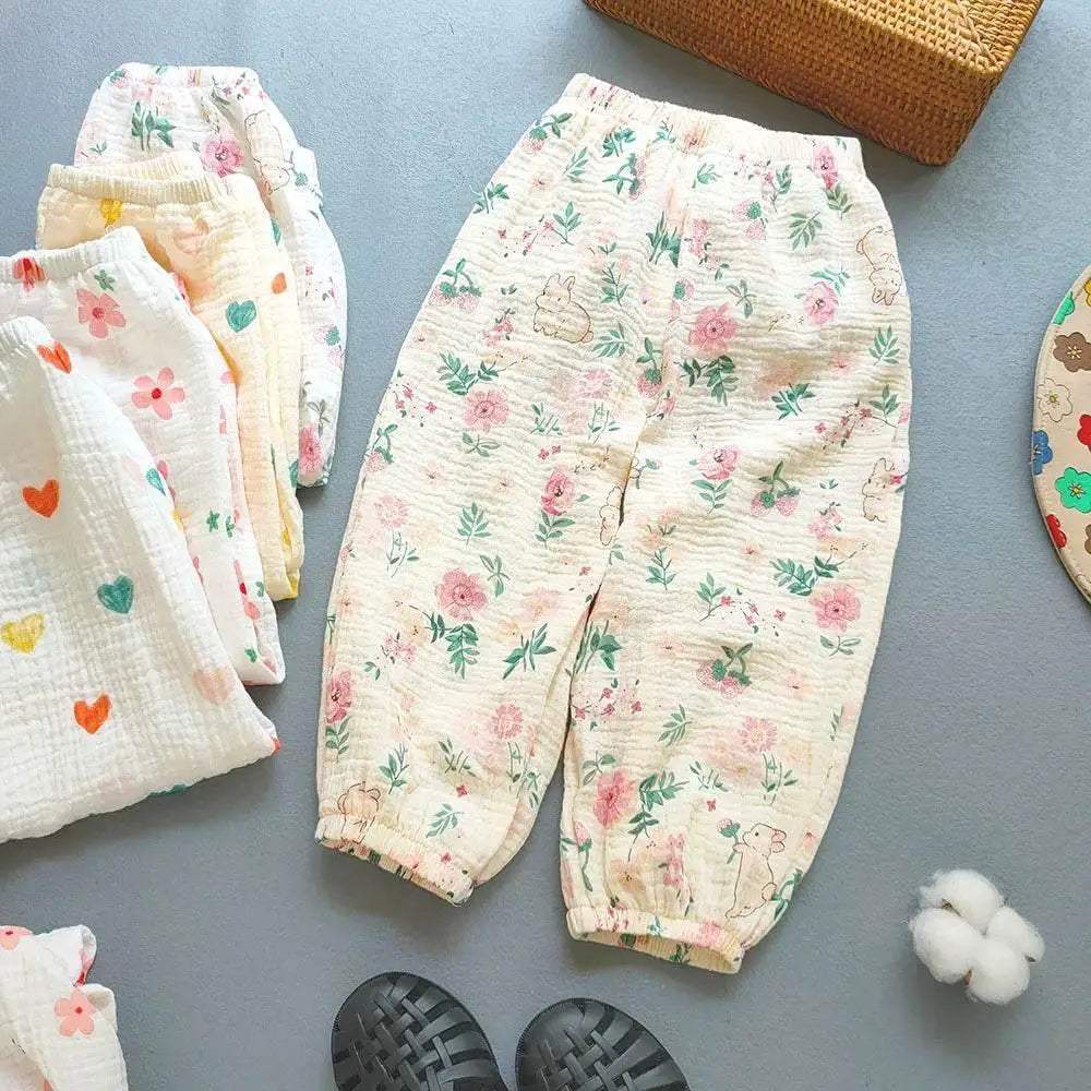 Summer Boys Girls Cotton Linen Harem Pants Casual Kids - ToylandEU