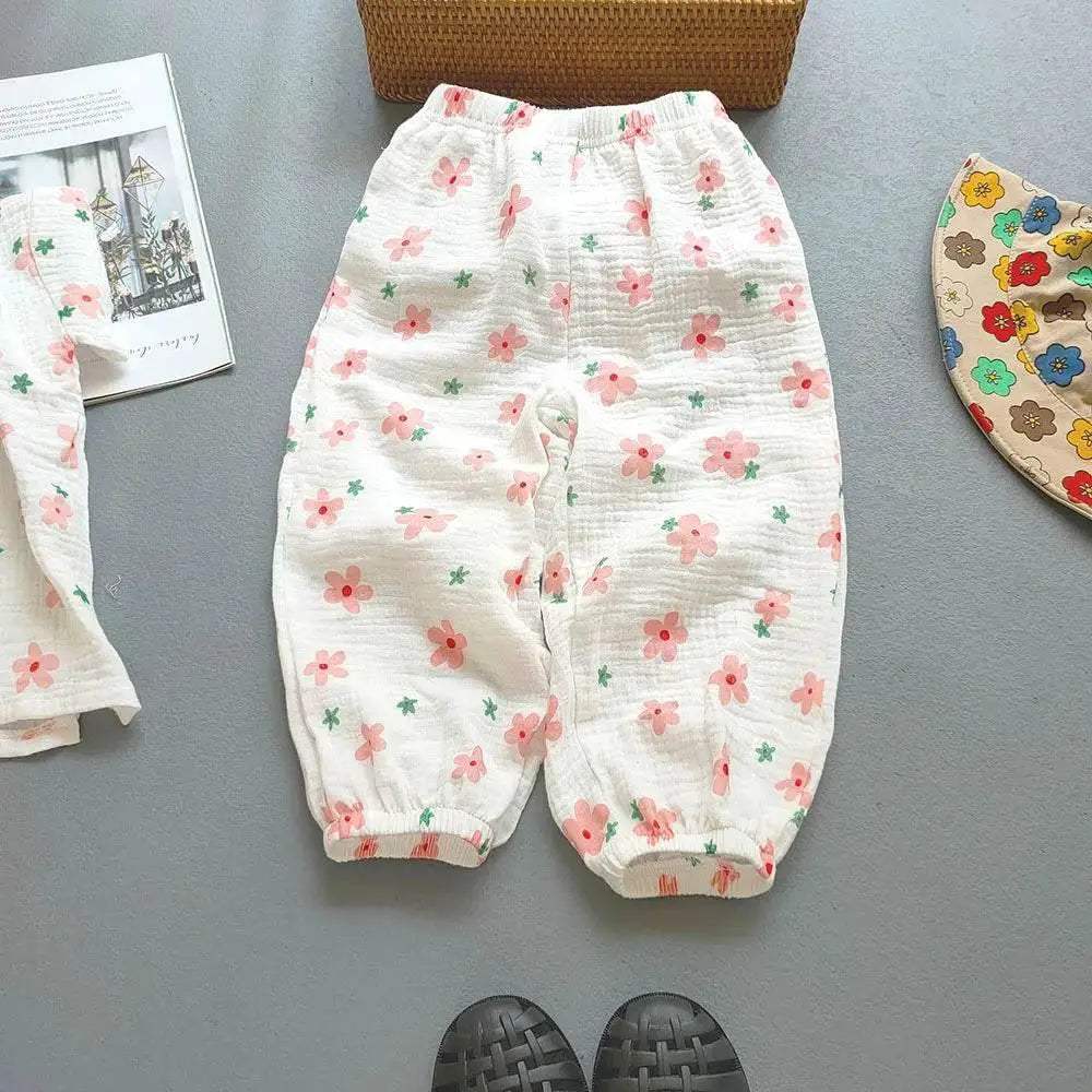 Summer Boys Girls Cotton Linen Harem Pants Casual Kids - ToylandEU
