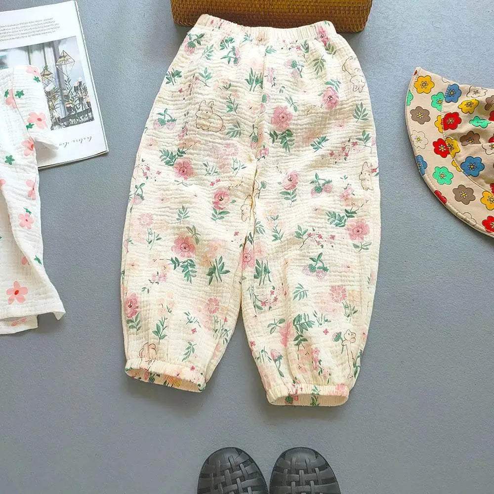 Summer Boys Girls Cotton Linen Harem Pants Casual Kids - ToylandEU