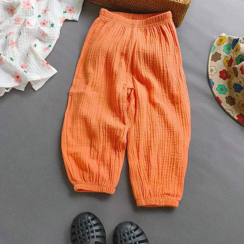 Summer Boys Girls Cotton Linen Harem Pants Casual Kids - ToylandEU