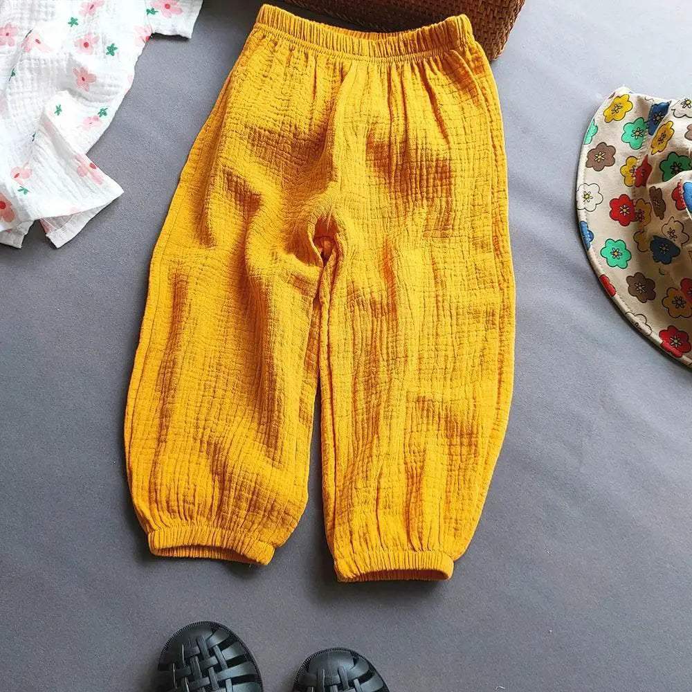 Summer Boys Girls Cotton Linen Harem Pants Casual Kids - ToylandEU