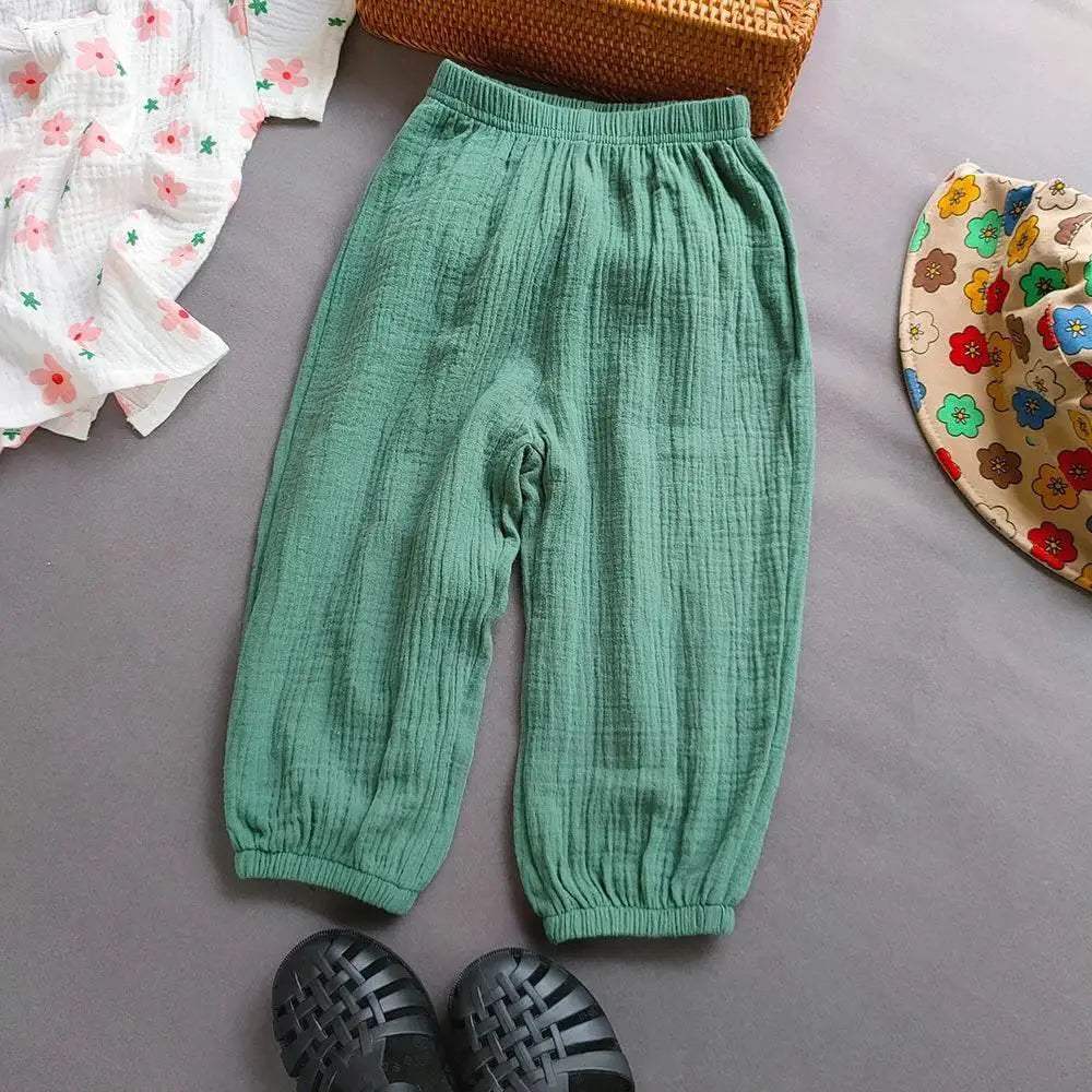 Summer Boys Girls Cotton Linen Harem Pants Casual Kids - ToylandEU