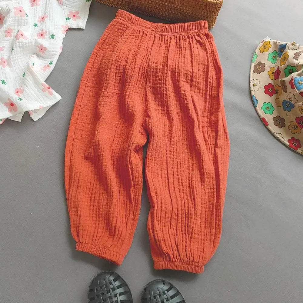 Summer Boys Girls Cotton Linen Harem Pants Casual Kids - ToylandEU