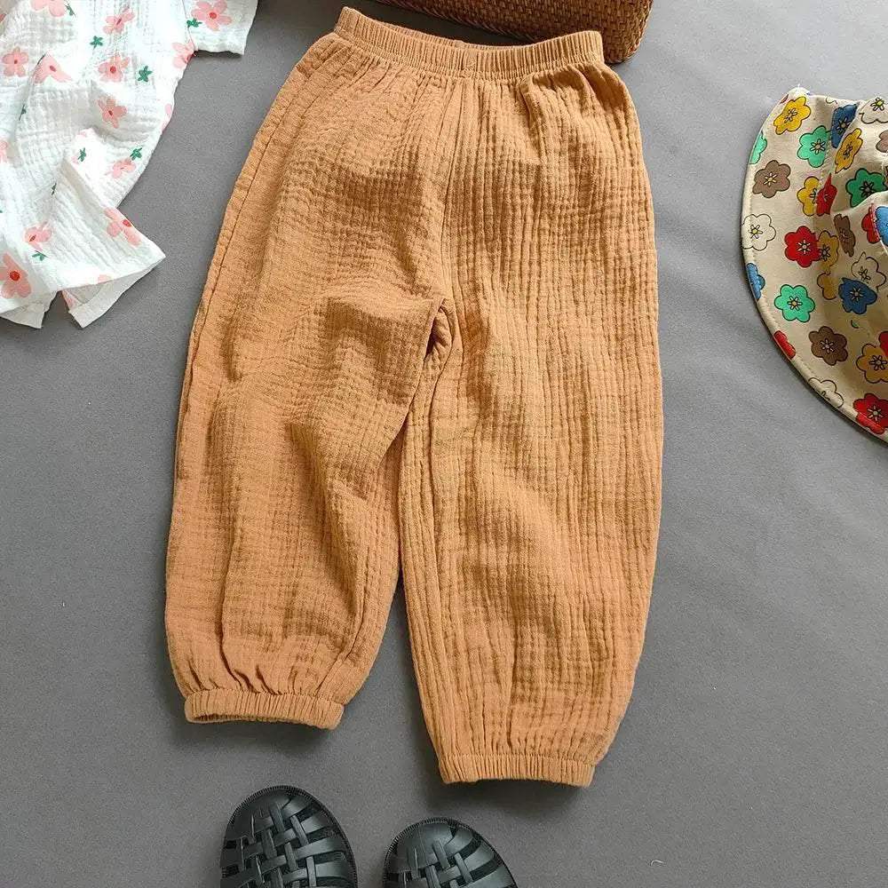 Summer Boys Girls Cotton Linen Harem Pants Casual Kids - ToylandEU