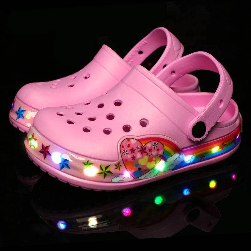 Summer Children Hole Sandals LED Lighted Flashing Light Shoes - ToylandEU