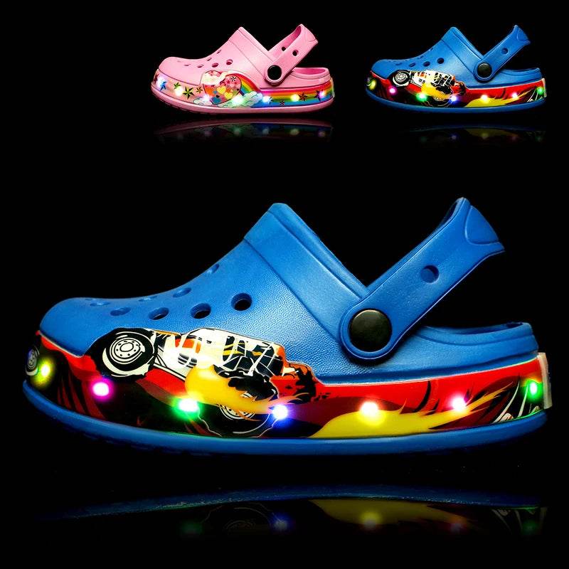 Summer Children Hole Sandals LED Lighted Flashing Light Shoes - ToylandEU