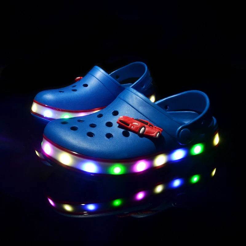 Summer Children Hole Sandals LED Lighted Flashing Light Shoes - ToylandEU
