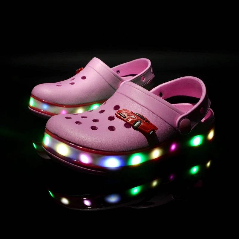 Summer Children Hole Sandals LED Lighted Flashing Light Shoes - ToylandEU