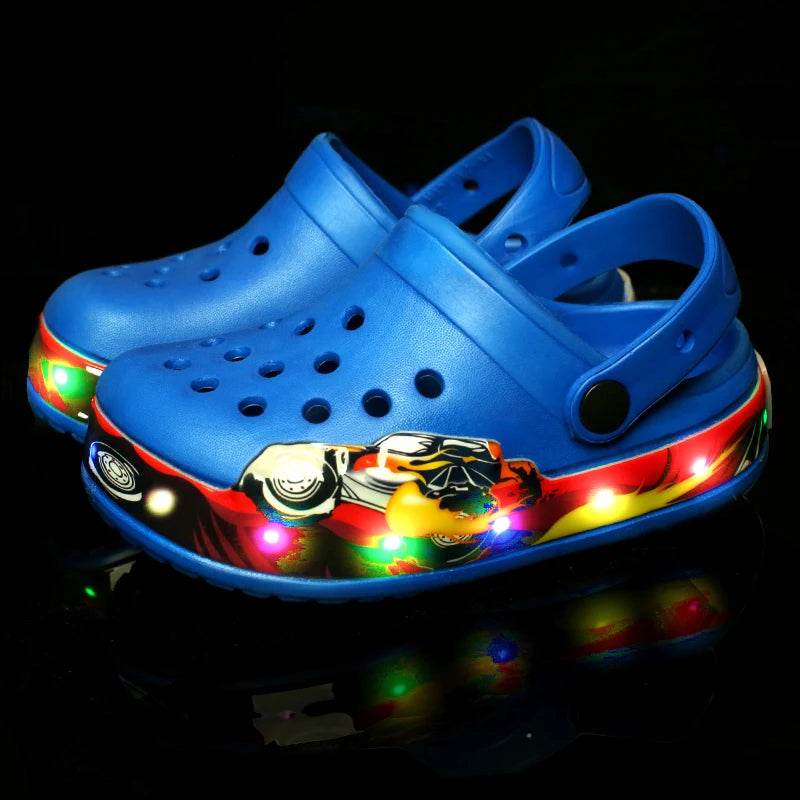 Summer Children Hole Sandals LED Lighted Flashing Light Shoes - ToylandEU