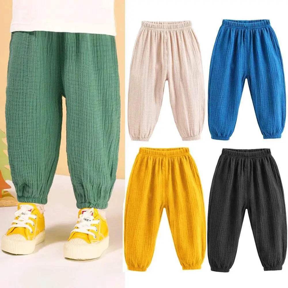 Summer Korea Children Pants Casual Girls Boys Cotton Linen Harem - ToylandEU
