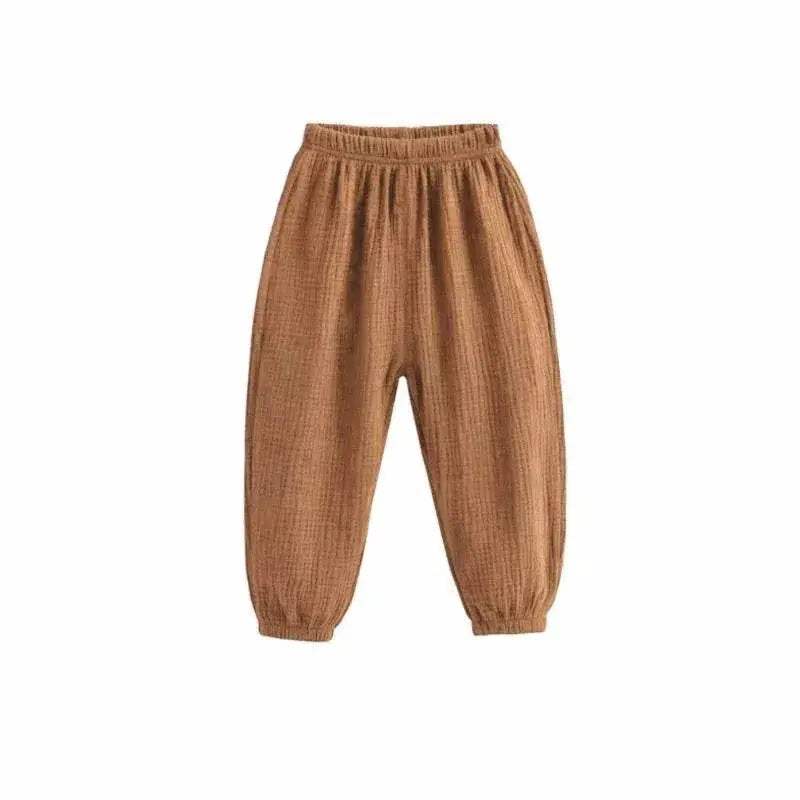 Summer Korea Children Pants Casual Girls Boys Cotton Linen Harem - ToylandEU