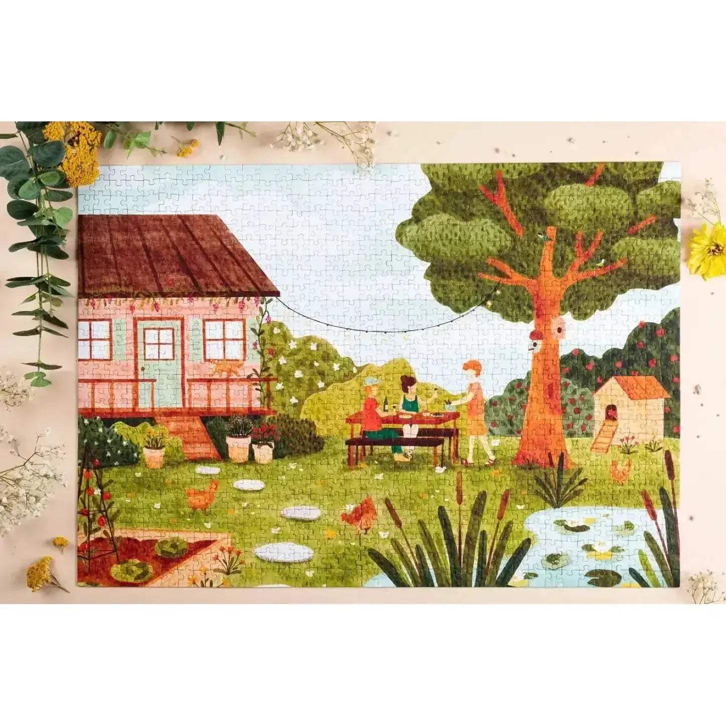 Summer Meal 1000 Piece Premium Jigsaw Puzzle Watercolor Garden - ToylandEU