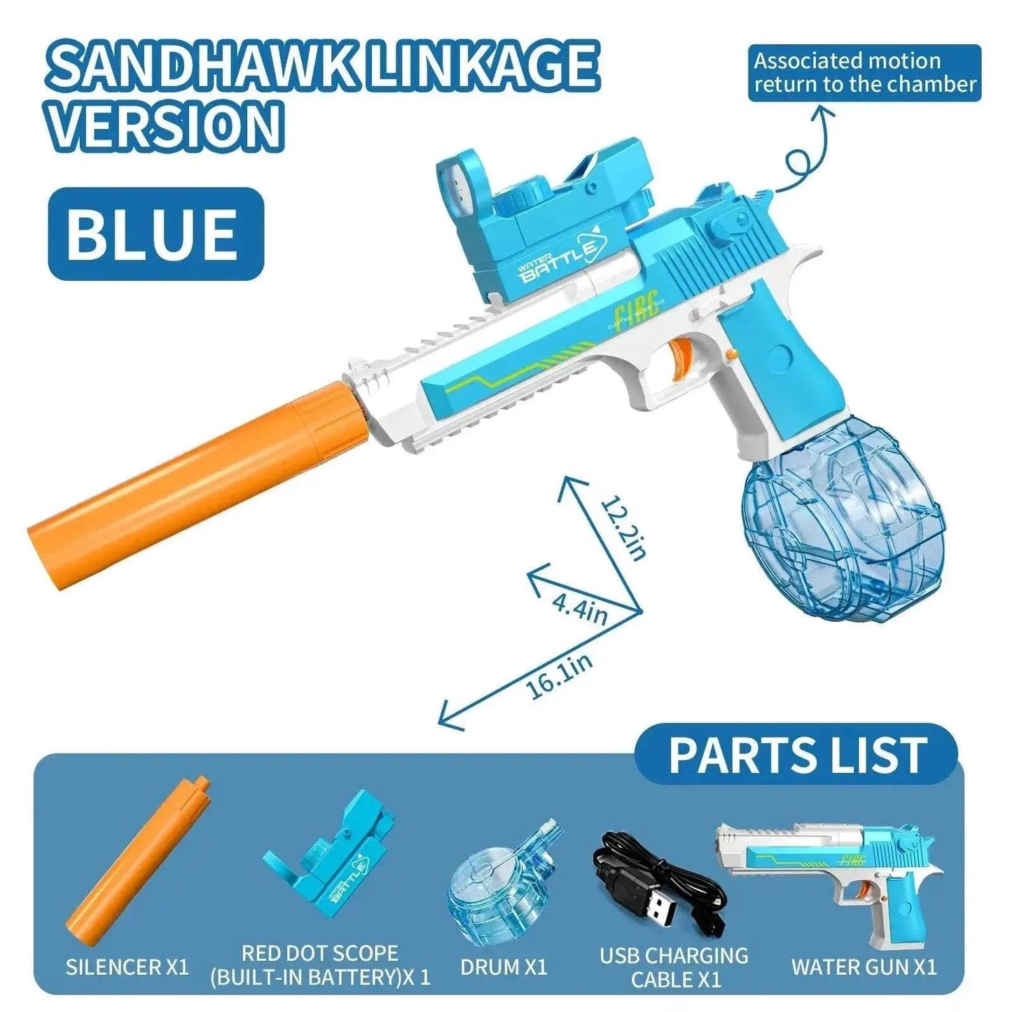  Summer Toys Desert Eagle Water Gun Full Automatic Electric -  ToylandEU™
