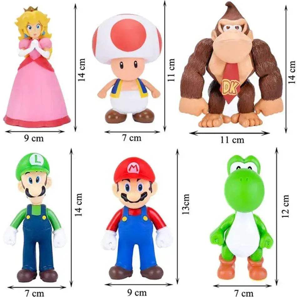 Super Mario Figures Set PVC Action Figures Collectible 12cm - ToylandEU
