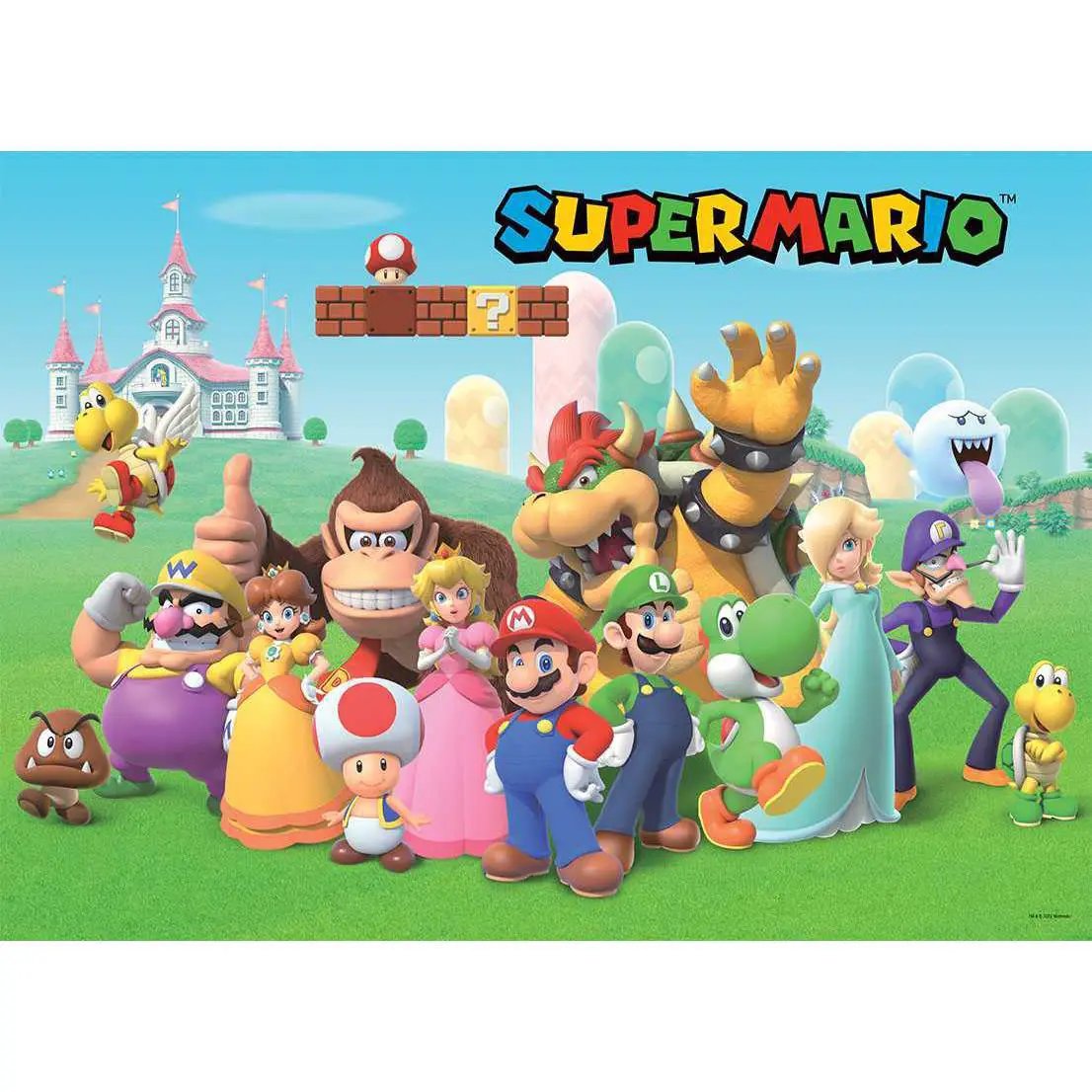 Super Mario Jigsaw Puzzle 1000 Piece Mushroom Kingdom Family Fun - ToylandEU