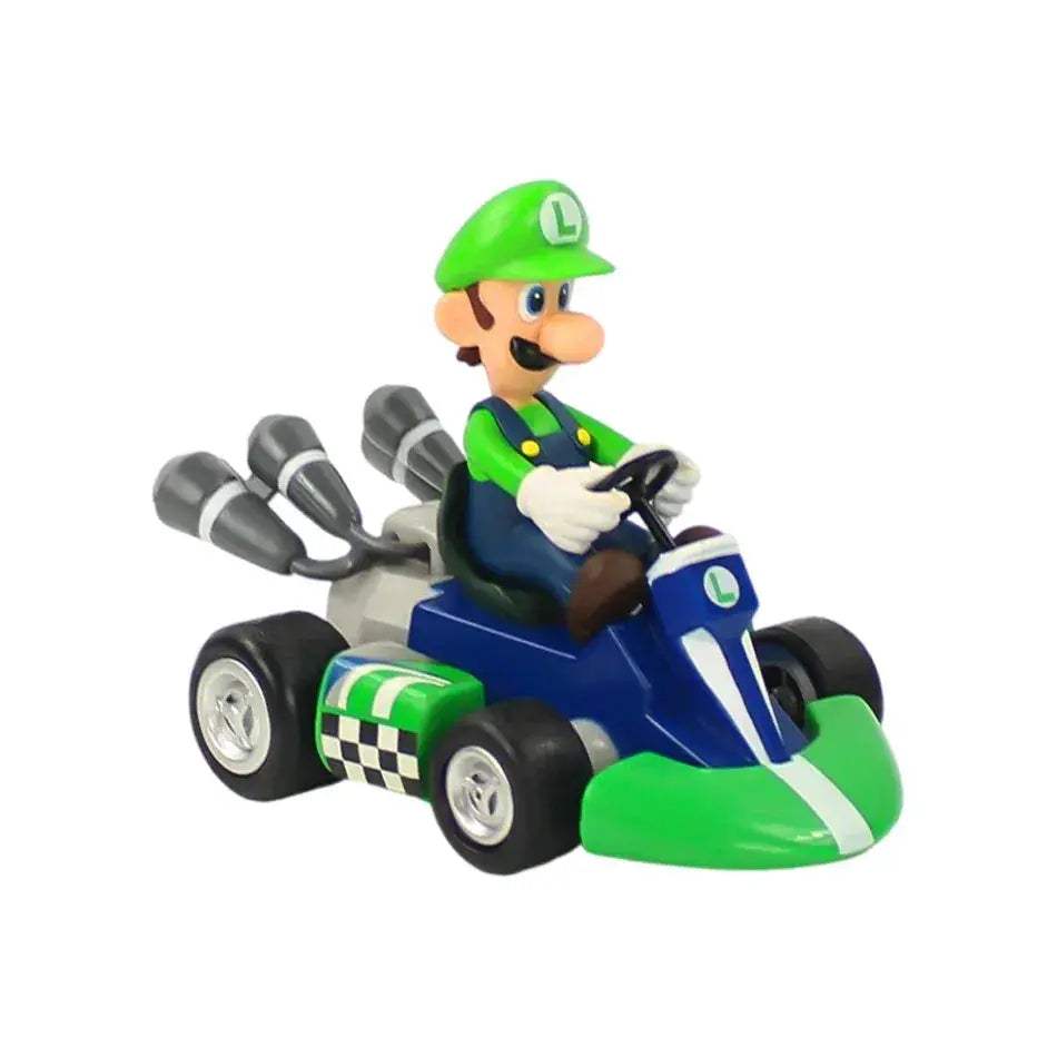 Super Mario Pull Back Car Figure 12cm Collectible Toy - ToylandEU