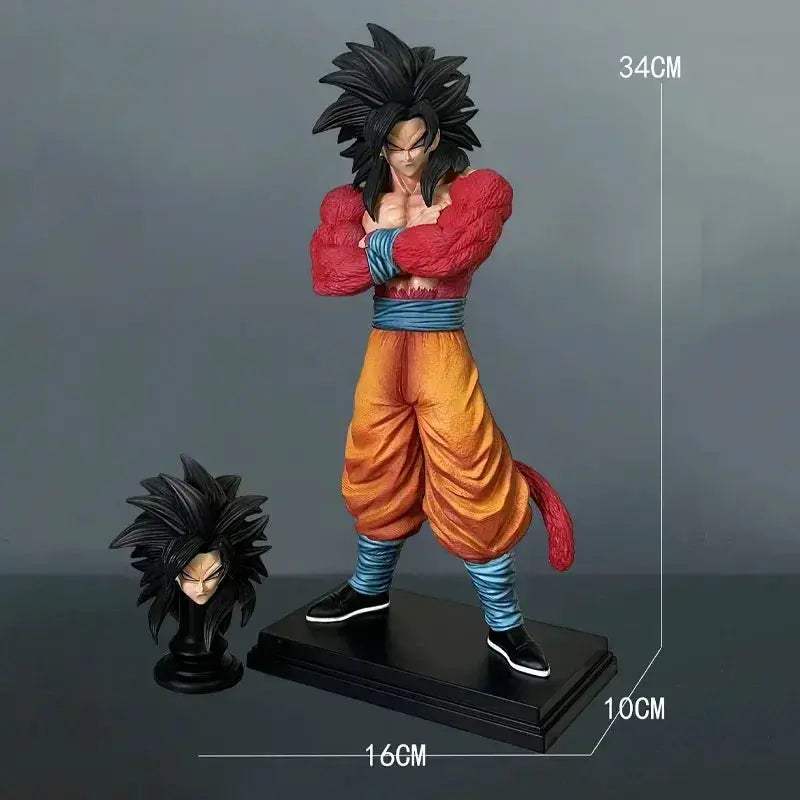 Super Saiyan 4 Goku Figure With Dual Heads Posable - ToylandEU