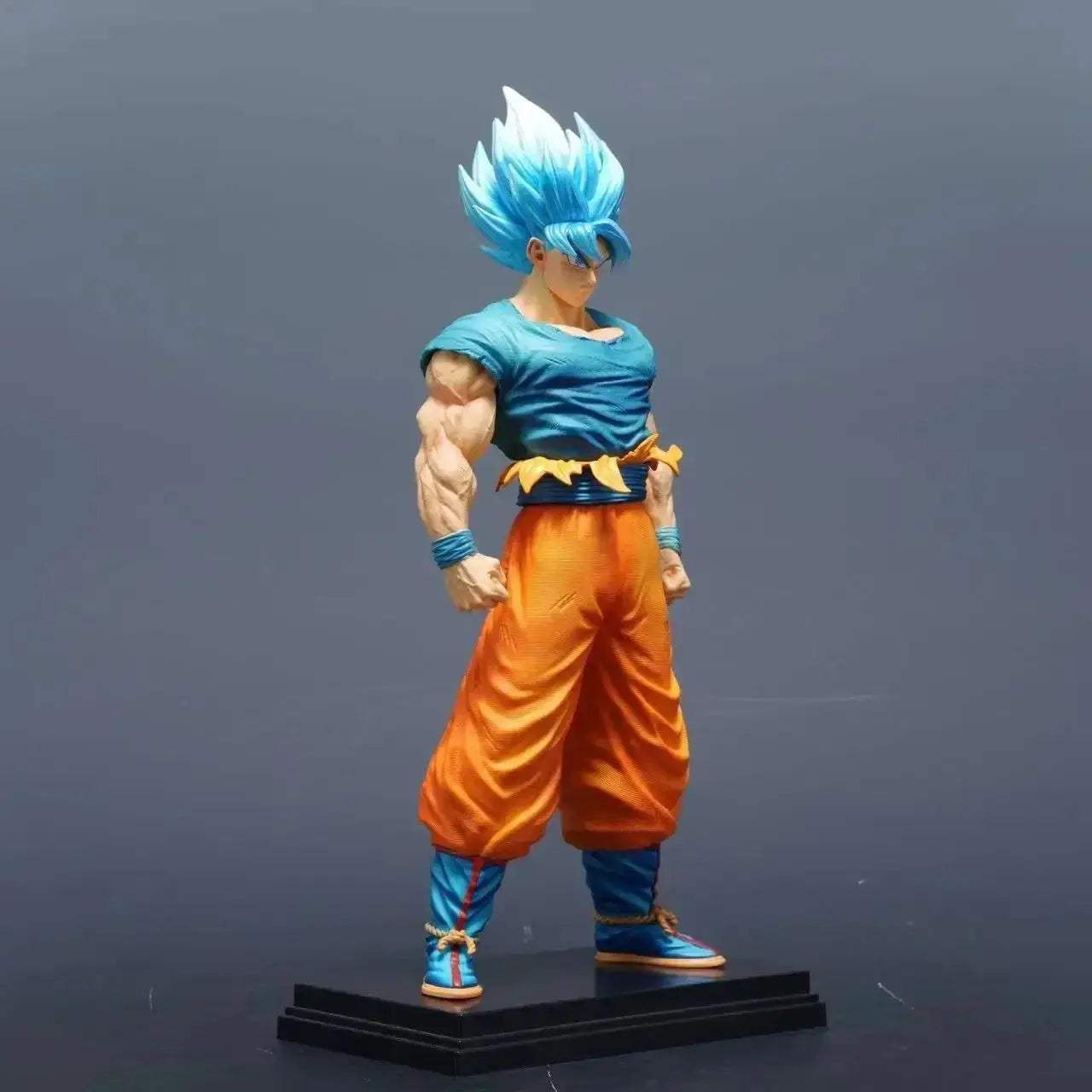 Super Saiyan Blue Son Goku Replacable Heads Anime Figures, Dragon Ball Z Action Figurines PVC 30 CM - ToylandEU