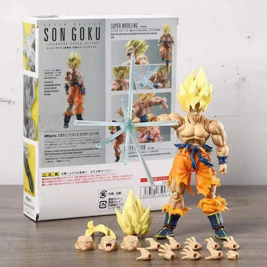  Super Saiyan Goku Posable Action Figure, Anime Dragon Ball Z Figurines PVC Articulated Collectible 16.5 cm -  ToylandEU™