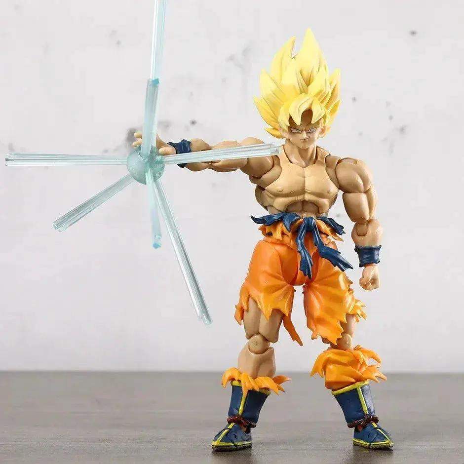 Super Saiyan Goku Posable Action Figure, Anime Dragon Ball Z Figurines PVC Articulated Collectible 16.5 cm - ToylandEU