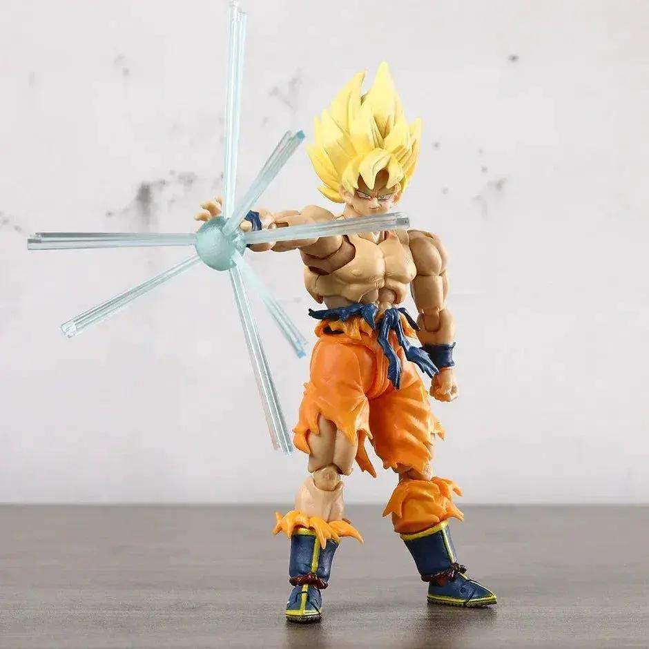 Super Saiyan Goku Posable Action Figure, Anime Dragon Ball Z Figurines PVC Articulated Collectible 16.5 cm - ToylandEU