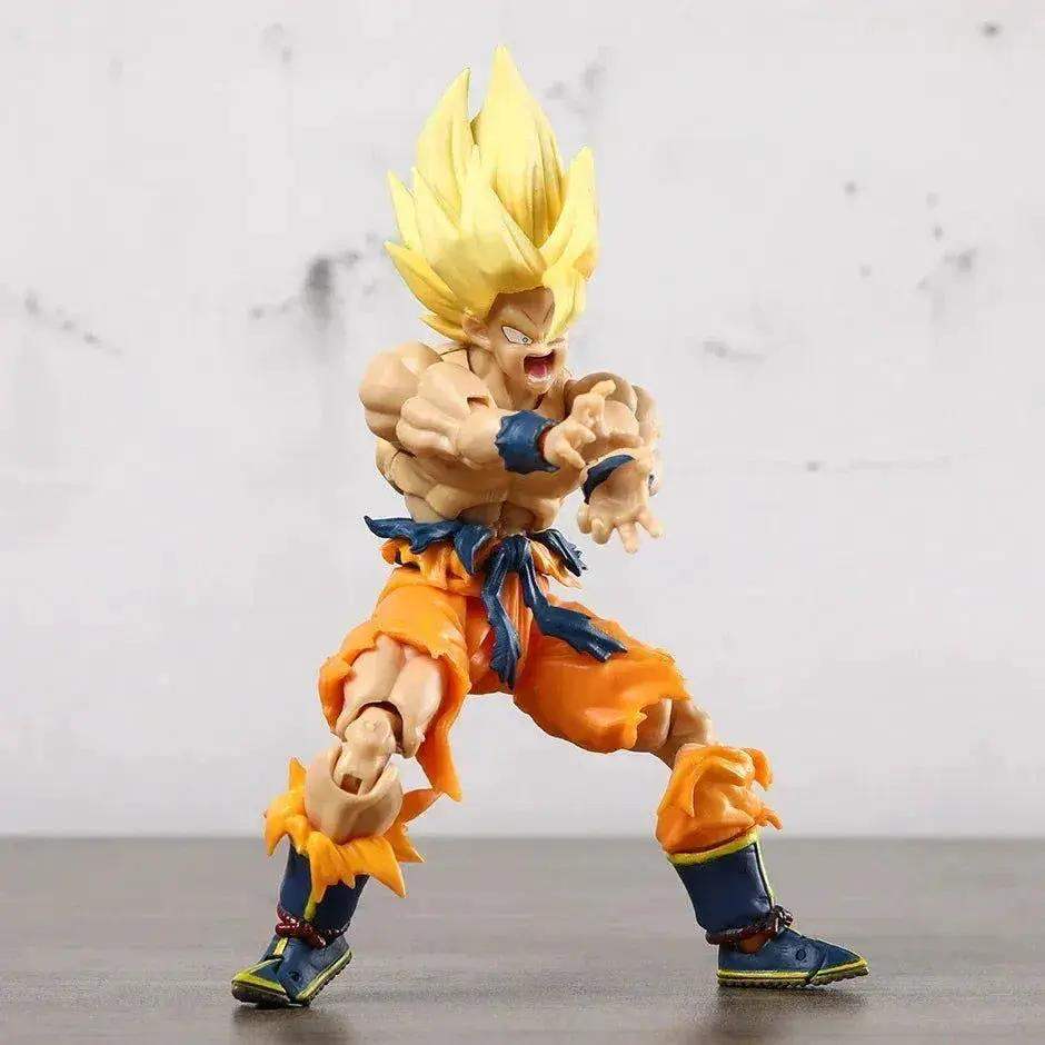 Super Saiyan Goku Posable Action Figure, Anime Dragon Ball Z Figurines PVC Articulated Collectible 16.5 cm - ToylandEU