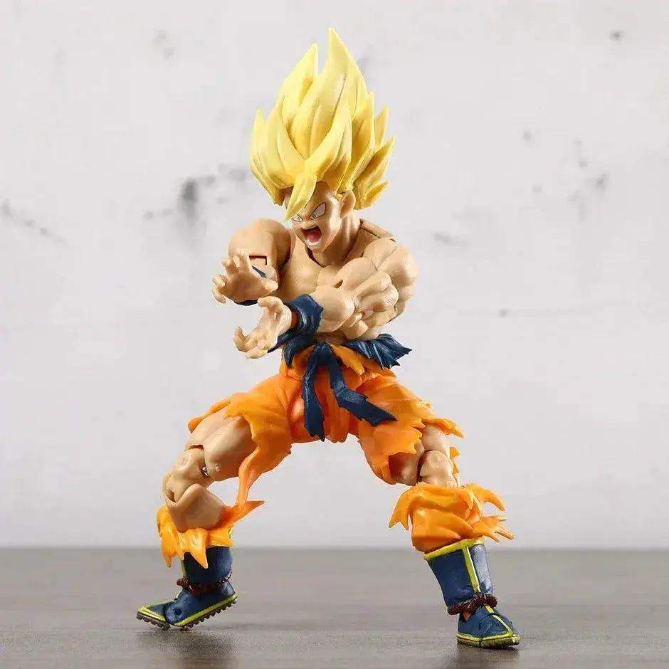 Super Saiyan Goku Posable Action Figure, Anime Dragon Ball Z Figurines PVC Articulated Collectible 16.5 cm - ToylandEU