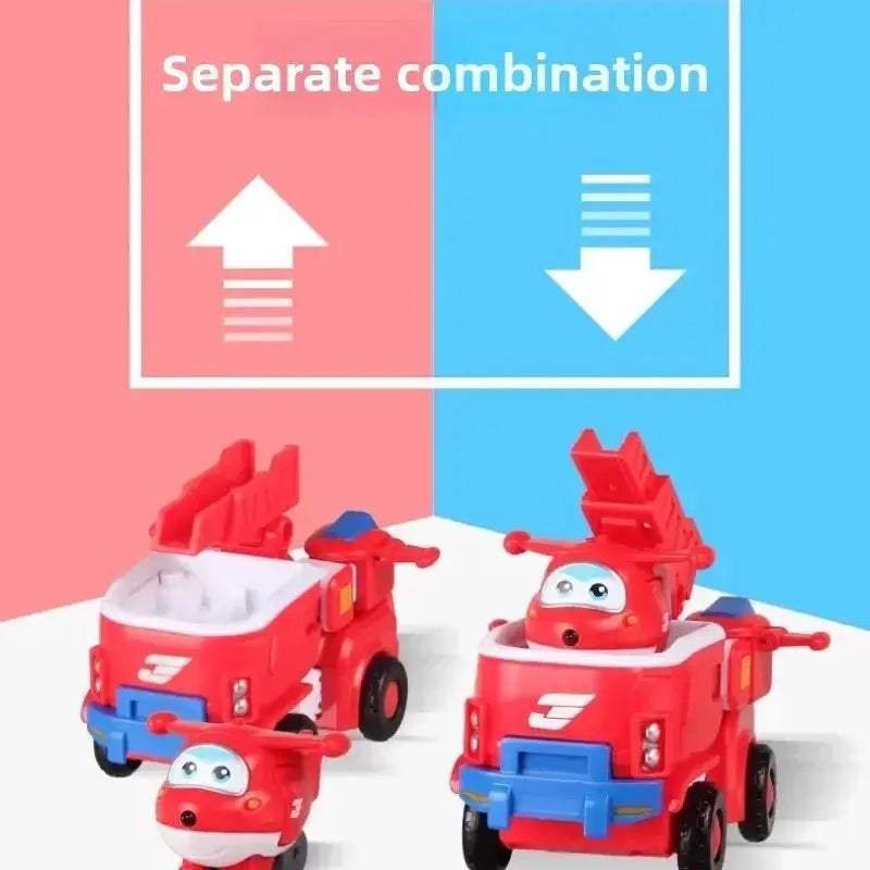 Super Wings Police Transforming Robot Action Figure Rescue Fire Truck - ToylandEU